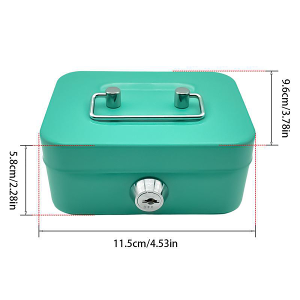 Small Cash Box W/ Lock And Slot