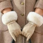 Women Winter Gloves w/ Touch Screen Fingers Faux Fur Cuff