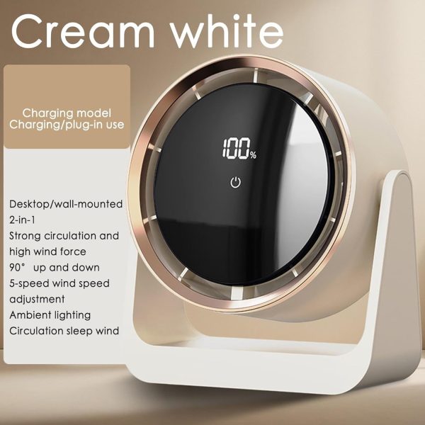 Mini Desktop Rechargeable Fan W/ Night Lights