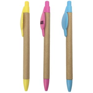 Detachable Ballpoint Pen w/ Oval Clip and Paper Tube