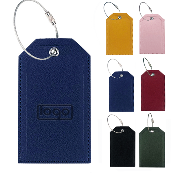 Metal Lanyard Leather Luggage Tag