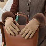Women Winter Gloves w/ Touch Screen Fingers Faux Fur Cuff