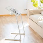 Adjustable Portable Folding Tray Table w/ Cup Holder
