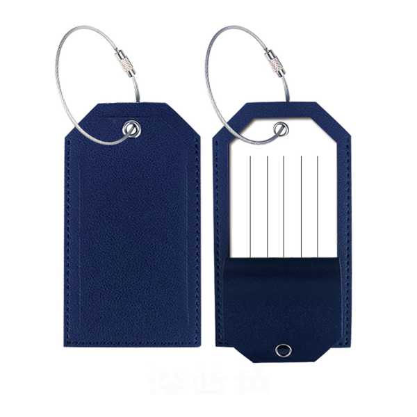 Metal Lanyard Leather Luggage Tag