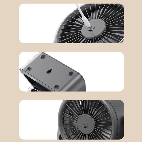 Mini Desktop Rechargeable Fan W/ Night Lights