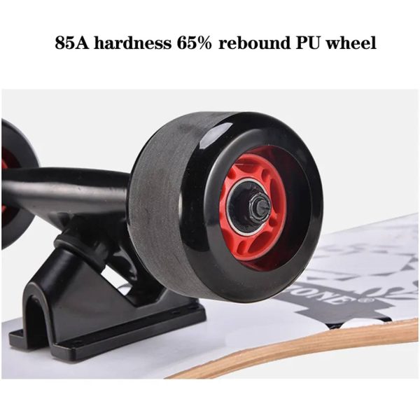42" Kids Adults Maple Wood PU Wheels Longboard Skateboard