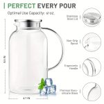 67oz Heat Resistant Glass Pitcher W/ Lid