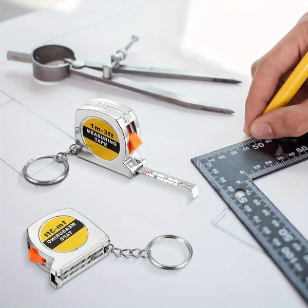 Mini ABS Stainless Steel Retractable Tape Measure Keychain
