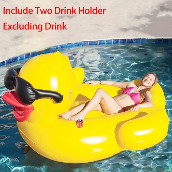 Inflatable Big Duck Pool Float w/ Sunglasses