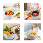 4-Piece Plastic Mixing Bowl Set w/ Handles