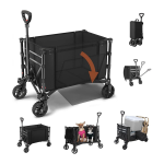 Heavy-Duty Foldable Camping Cart with Shopping Basket