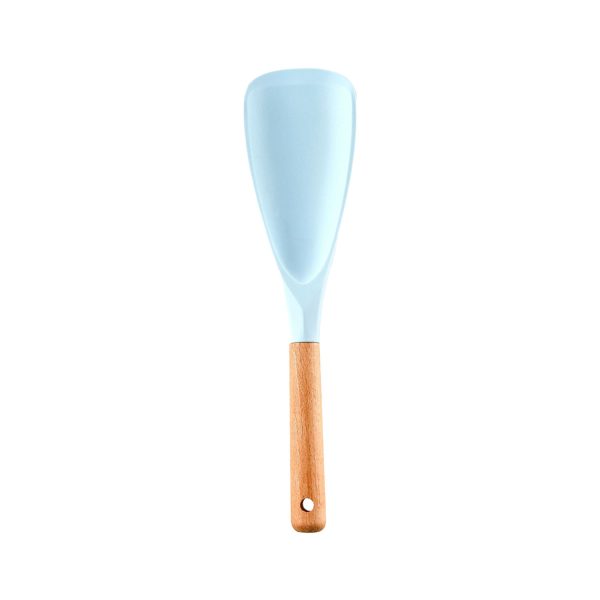 Non-Stick Cookware Spoon – Silicone & Wooden Handle
