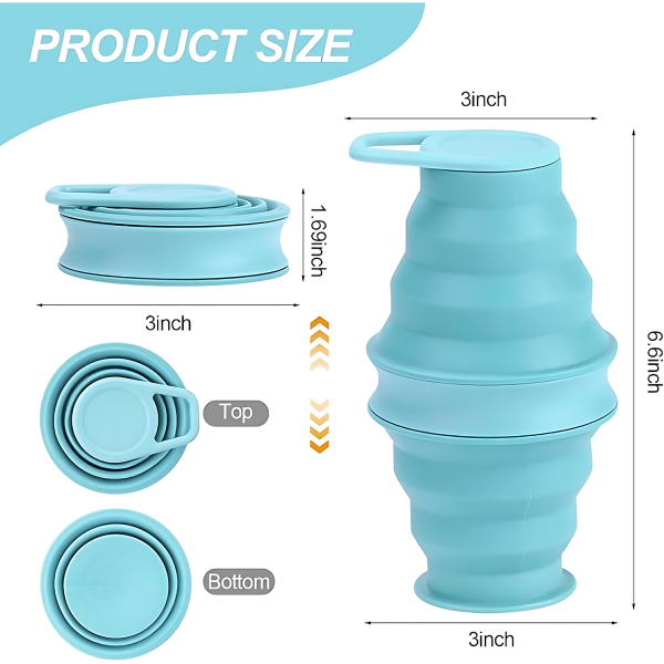 18oz Portable Travel Folding Mouthwash Cup With Lid