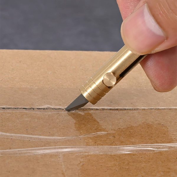 Mini Brass Utility Knife Keychain