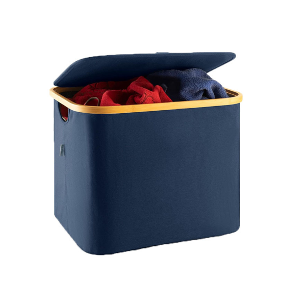 Narrow-Sided Foldable Oxford Fabric Laundry Hamper w/ Lid