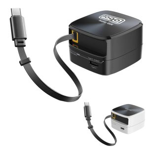 Travel Charger w/ Retractable Type C Cable