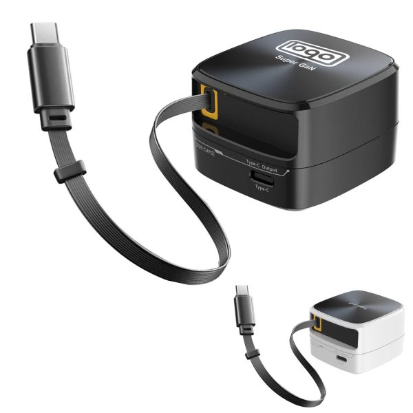 Travel Charger w/ Retractable Type C Cable