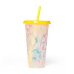 25Oz Color Changing Straw Cup For Iced Coffee & Cold Drinks