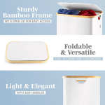 Narrow-Sided Foldable Oxford Fabric Laundry Hamper w/ Lid