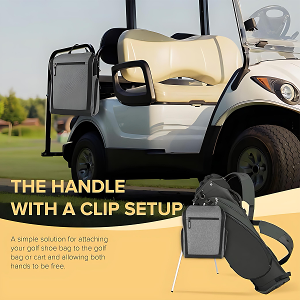 Ventilated Golf Shoe Bag w/ Zipper & Pockets - Unisex