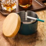 Thick Lid Stainless Steel Round Windproof Anti-Drop Ash Tray
