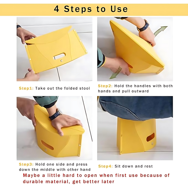 Plastic Stool with Storage Multifunctional Portable Folding