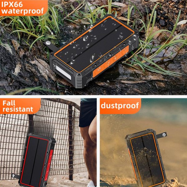 20000mAh Solar Phone Charger w/ LED Flashlight