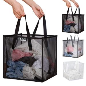 Home Foldable Laundry Basket - Airy Mesh Storage Bag