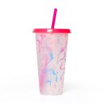 25Oz Color Changing Straw Cup For Iced Coffee & Cold Drinks