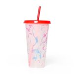 25Oz Color Changing Straw Cup For Iced Coffee & Cold Drinks