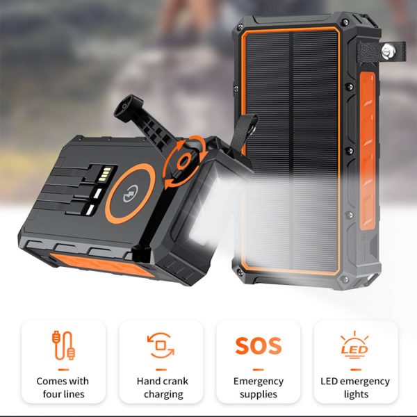 20000mAh Solar Phone Charger w/ LED Flashlight