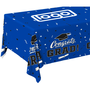 Blue-Themed Graduation Party Plastic Tablecloth