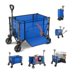 Heavy-Duty Foldable Camping Cart with Shopping Basket