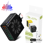 Ultra 150W 8-Port Charger:,4USB+4Type-C, QC5.0 Support