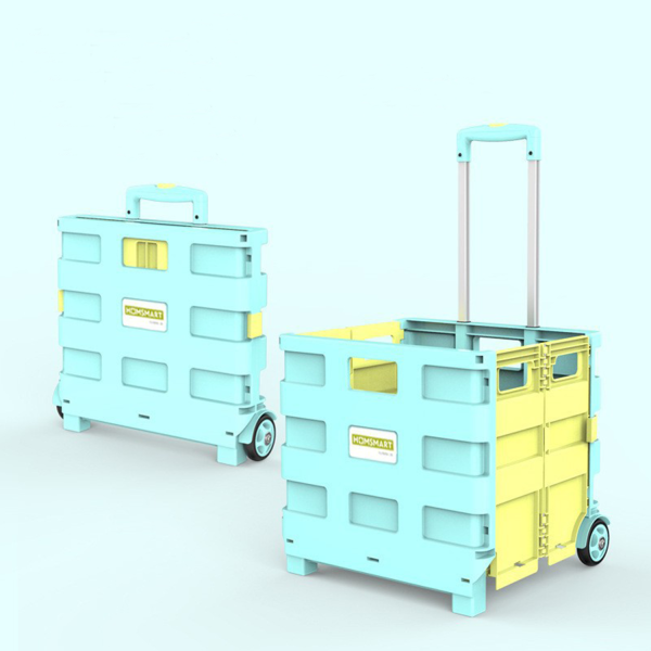2-Wheel PP Foldable Cart–Grocery,Shopping,Camping Trolley
