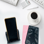 Foldable Adjustable Leather Phone Holder for Home & Travel