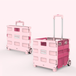 2-Wheel PP Foldable Cart–Grocery,Shopping,Camping Trolley