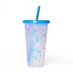 25Oz Color Changing Straw Cup For Iced Coffee & Cold Drinks