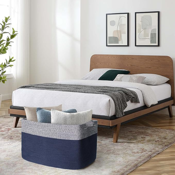 Foldable Cotton Rope Storage Basket