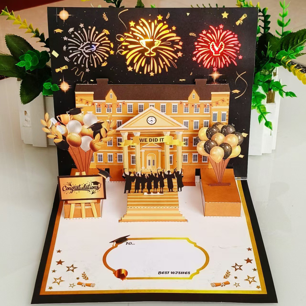 Graduation Season-Music & Light Premium 3D Greeting Card