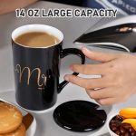 17oz Creative Couple Ceramic Mug Set W/ Lid & Spoon