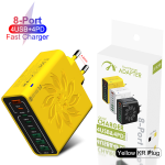 Ultra 150W 8-Port Charger:,4USB+4Type-C, QC5.0 Support