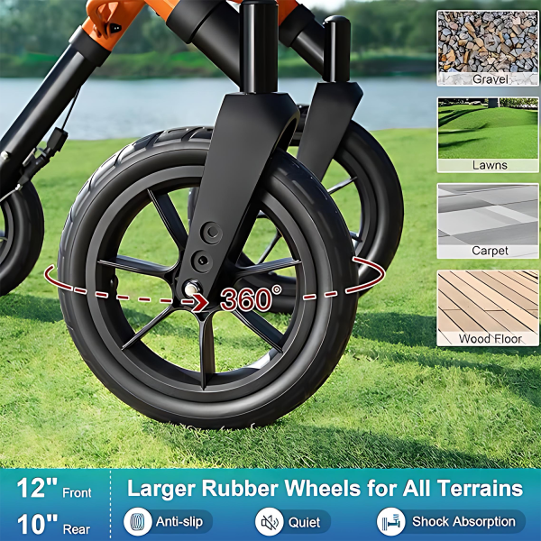 Folding Rollator Walker w/ Seat and Storage Bag