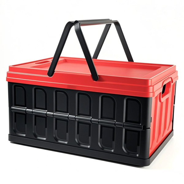 Foldable Stackable Plastic Storage Bin for Car Outdoor