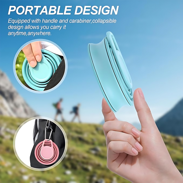 18oz Portable Travel Folding Mouthwash Cup With Lid