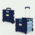 2-Wheel PP Foldable Cart–Grocery,Shopping,Camping Trolley