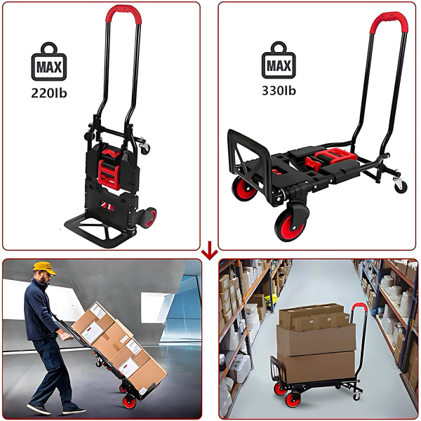 Heavy Duty Folding Metal Hand Truck for Cargo Transport
