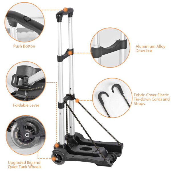 Portable Foldable Outdoor Hand Truck for Luggage & Cargo