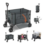Heavy-Duty Foldable Camping Cart with Shopping Basket