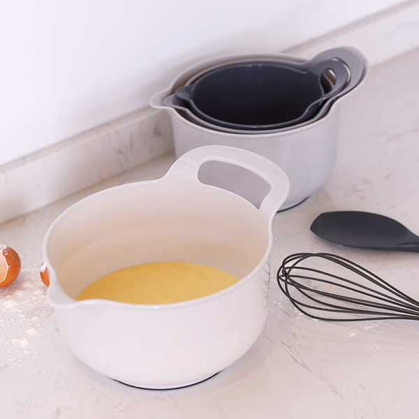 4-Piece Plastic Mixing Bowl Set w/ Handles